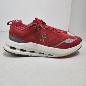 On Kids Cloudnova Youht Kids Sz 6  Red  White Running Gym Walk Lace Up Conform